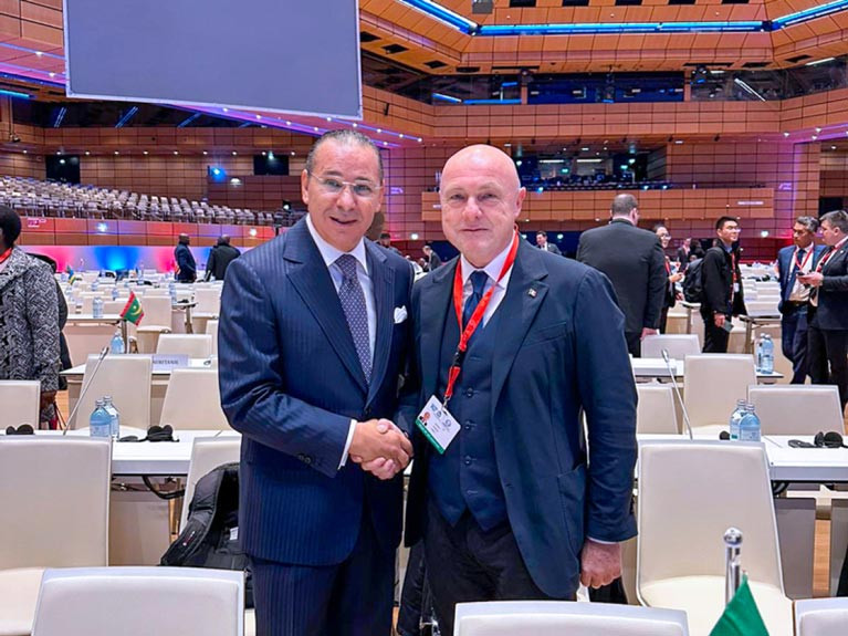 Kamel Ghribi with Raffaele Grassi, Deputy Director General of the State Police Director General of the Criminal Police.