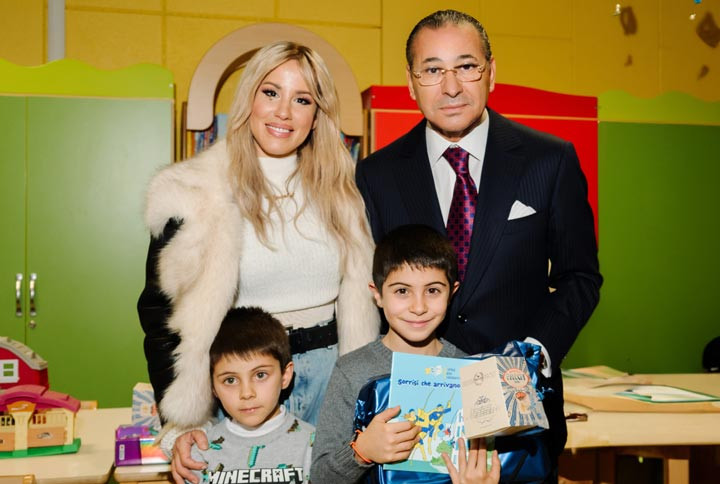 The Christmas tree lighting ceremony at the San Raffaele Hospital.