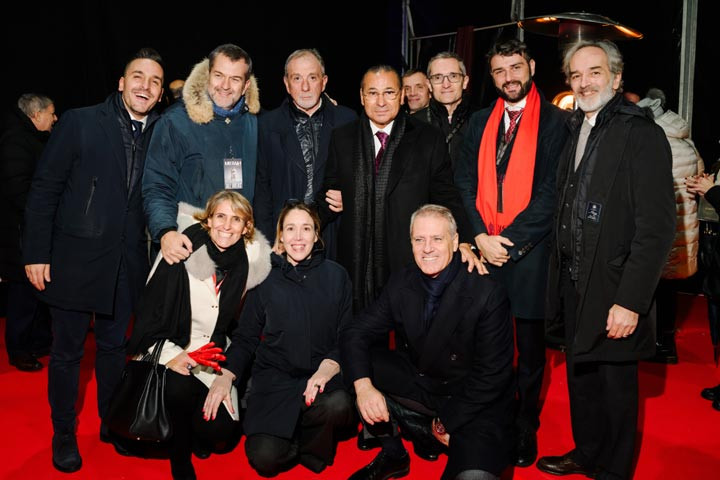 Chairman Kamel Ghribi with the CEOs at the San Raffaele Christmas tree lighting ceremony.