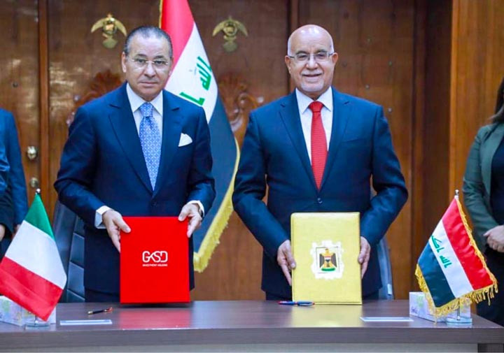 Chairmain Kamel Ghribi with Salih Al-Hasnawi, Minister of Health of Iraq.