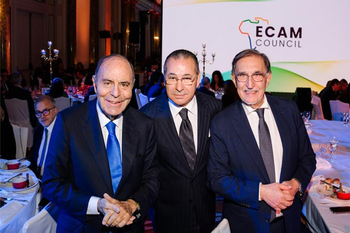 Chairman Kamel Ghribi with Ignazio La Russa President of the Senate of the Italian Republic and Bruno Vespa Italian television and newspaper journalist.