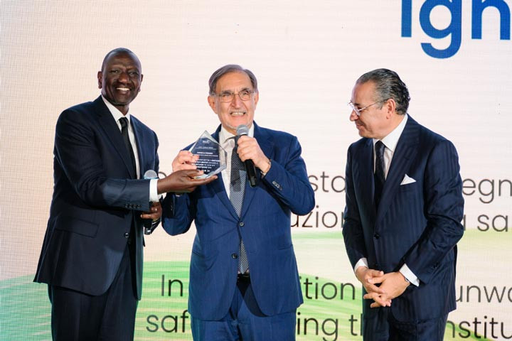 Chairman Kamel Ghribi with H.E. William Samoei Ruto President of Kenya and Ignazio La Russa President of the Senate of the Italian Republic.