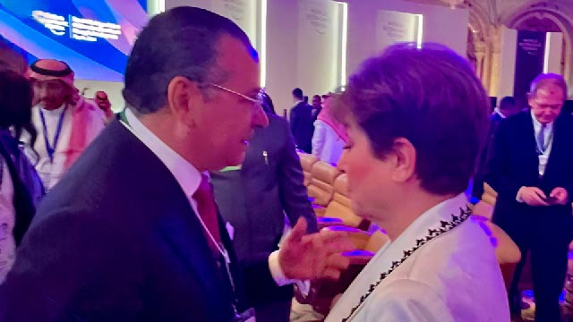 Kamel Ghribi with Kristalina Georgieva, Managing Director of the International Monetary Fund.
