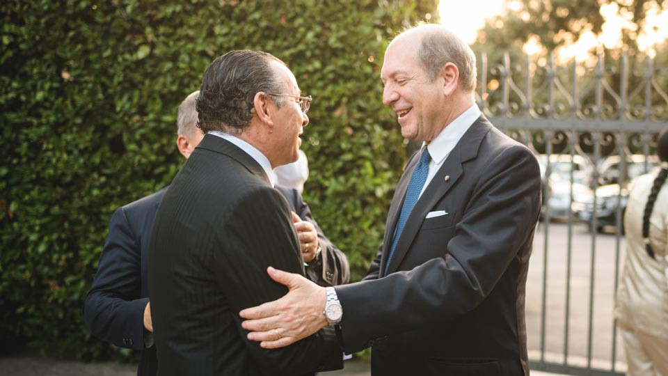 Kamel Ghribi with Riccardo Guariglia, Secretary General of Minister of Foreign Affairs and International Cooperation, Italy.