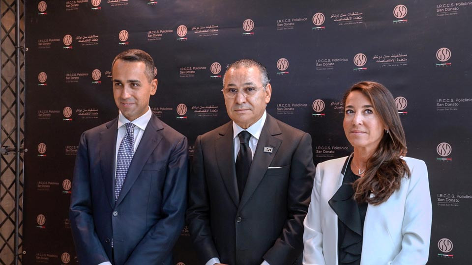 Kamel Ghribi with Luigi Di Maio, EU Special Representative for the Gulf and Licia Ronzulli, Vice President of the Senate of the Italian Republic.