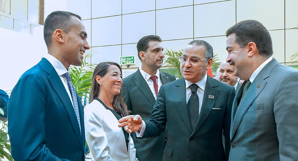 Kamel Ghribi with H.E. Mohammed Shia' Al-Sudani, Prime Minister of Iraq, Luigi Di Maio, Special Envoy of the European Union for the Gulf and Licia Ronzulli, Vice President of the Senate of the Italian Republic.