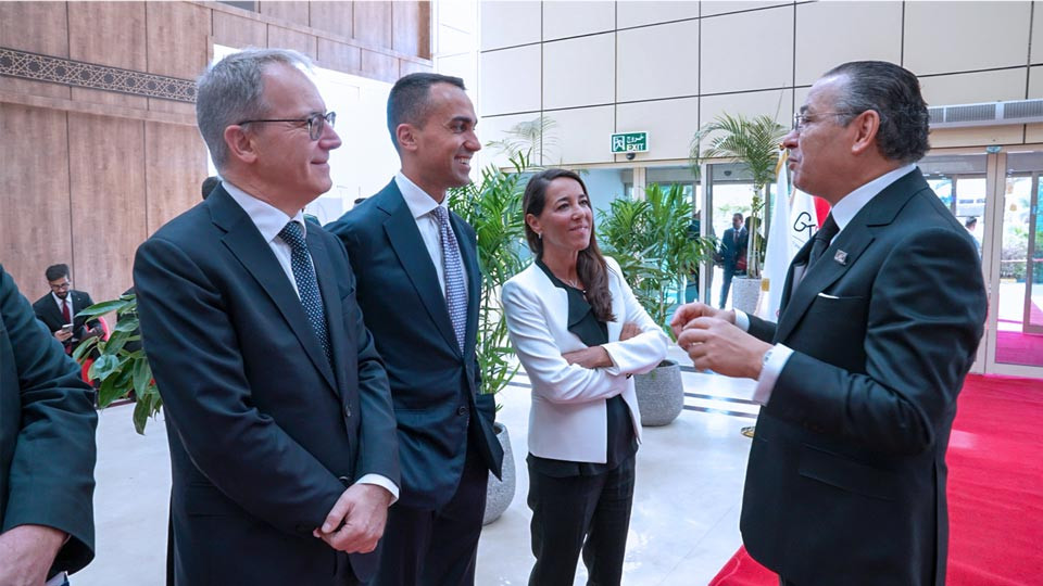 Kamel Ghribi with Maurizio Greganti, Italian Ambassador to Iraq, Luigi Di Maio, EU Special Representative for the Gulf and Middle East and Licia Ronzulli, Vice President of the Senate of the Italian Republic.