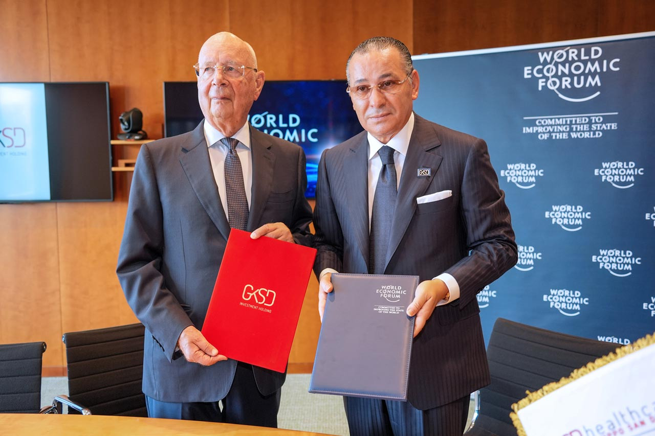 Kamel Ghribi with Klaus Schwab, Founder of the World Economic Forum.