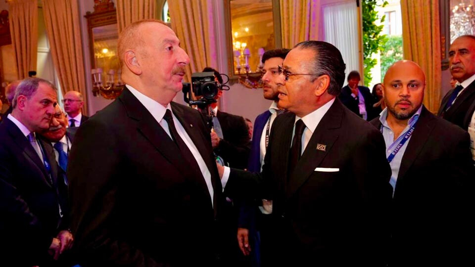 Kamel Ghribi with Ilham Aliyev, President of Azerbaijan.
