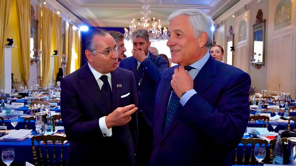 Kamel Ghribi with Antonio Tajani, Minister of Foreign Affairs of Italy.
