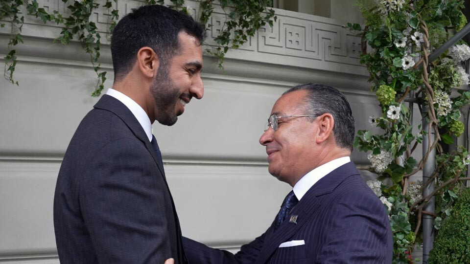 Kamel Ghribi with H.E. Sheikh Shakhboot Nahyan Al Nahyan, Minister of State of Foreign Affairs, UAE.