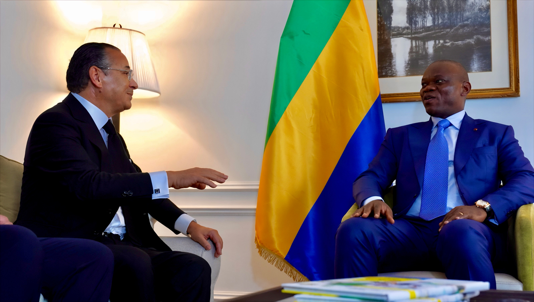 Kamel Ghribi with H.E. Brice Clotaire Oligui Nguema, President of Gabon
