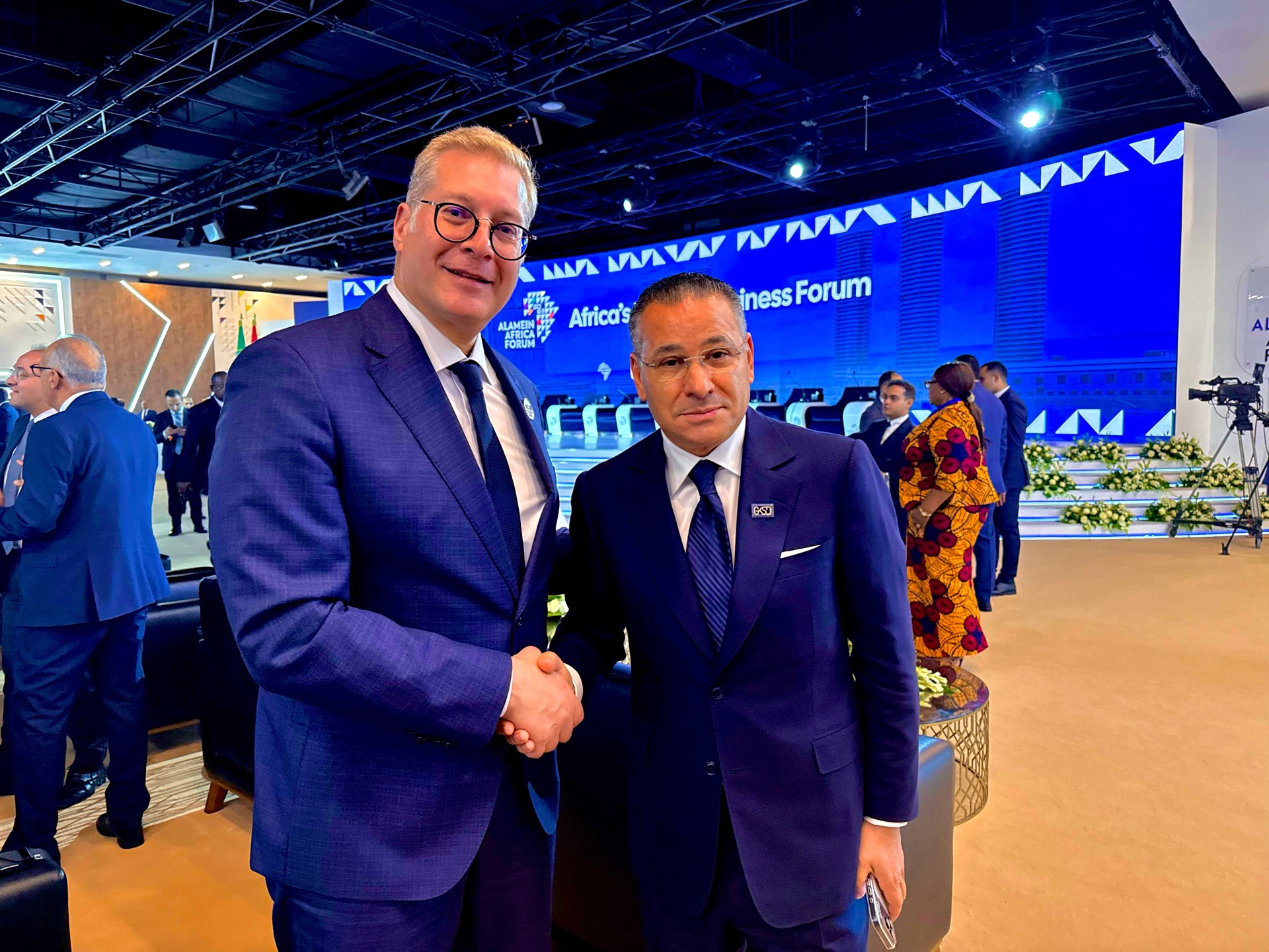 <p>Kamel Ghribi with Karim Badawi Minister of Energy and Petroleum of Egypt</p>