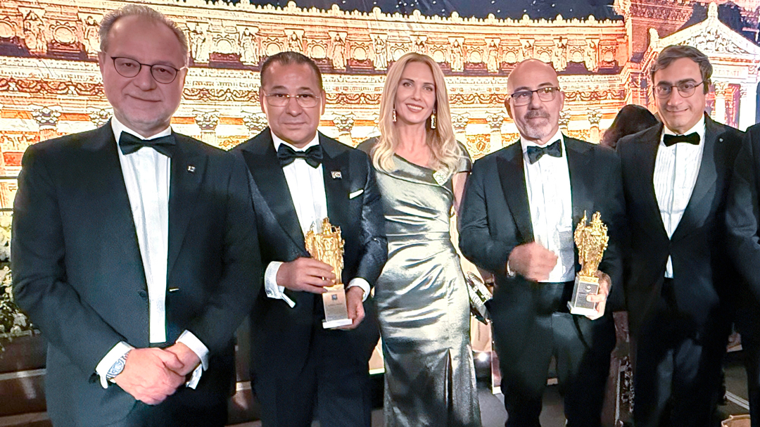 Kamel Ghribi with Giorgio Mulè, Member of the Chamber of Deputies of Italy, Miss Peronaci, Ambassador’s wife, Roberto Cingolani, CEO Leonard S.p.A., Marco Peronaci, Italian Ambassador to the United States