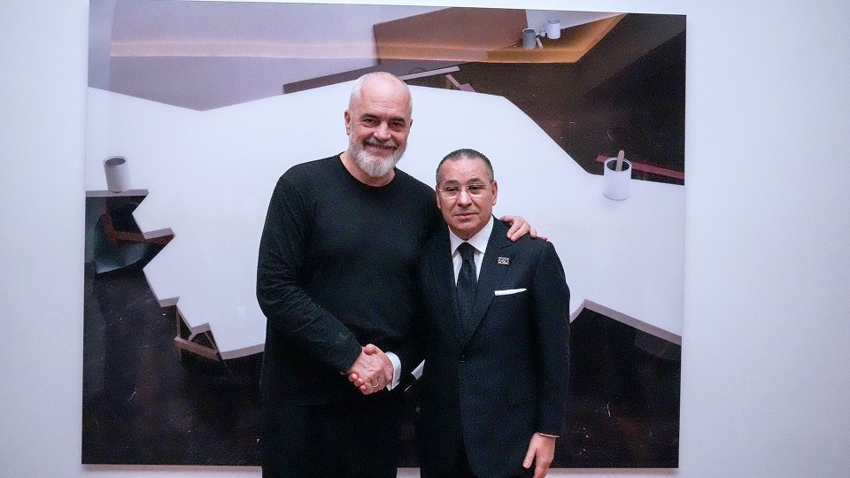 Kamel Ghribi with Edi Rama, Prime Minister of Albania.