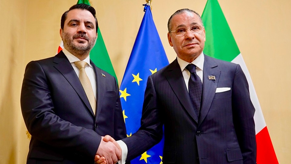 Kamel Ghribi with Asaad al-Shaibani, Foreign Minister of Syria.