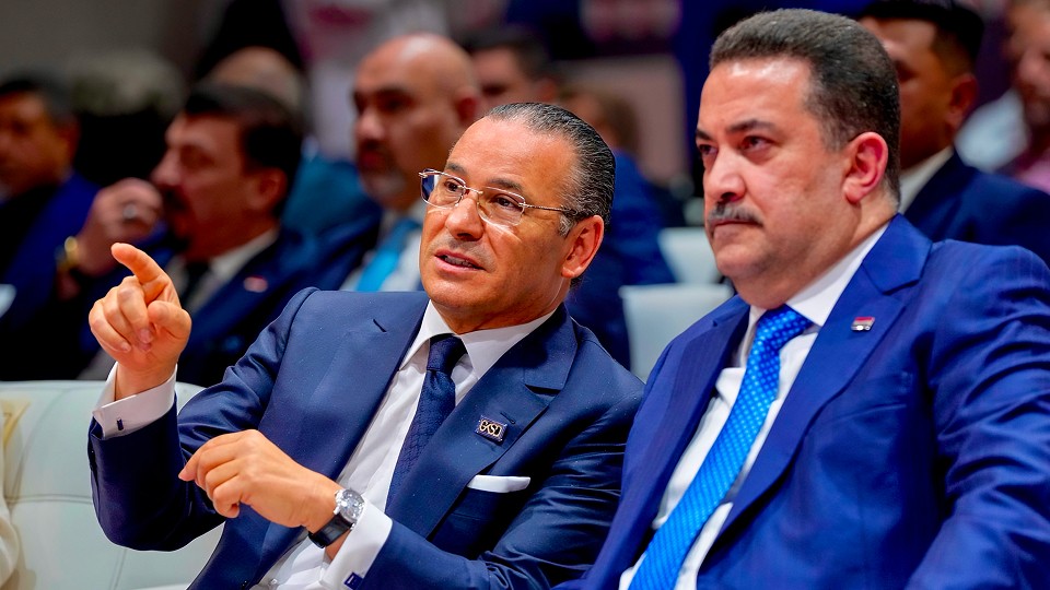 Kamel Ghribi with Mohammed Shia' Al Sudani, Prime Minister of Iraq.