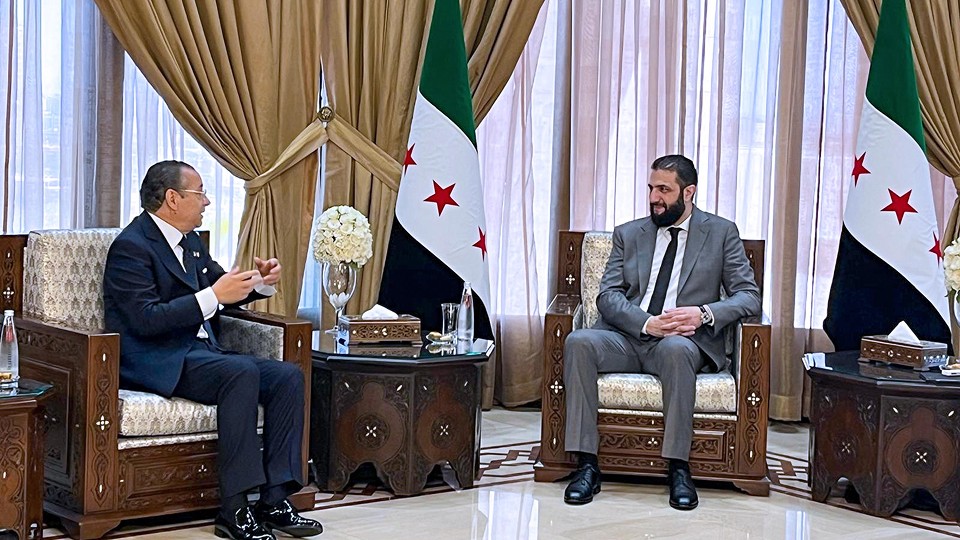Kamel Ghribi with Ahmed al-Sharaa, President of Syria.