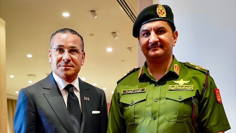 Kamel Ghribi with Maj. Gen. Saddam Haftar, Deputy Commander of the Libyan National Army - Benghazi, Libya.