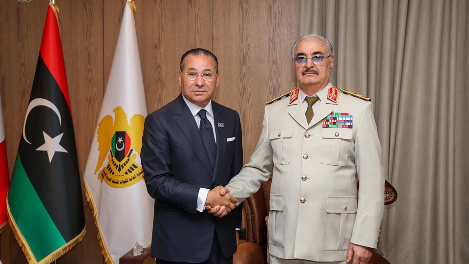 Kamel Ghribi with Field Marshal Khalifa Haftar, Benghazi, Libya.