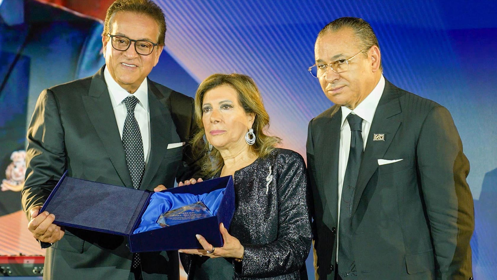 Kamel Ghribi with Khaled Abdel-Ghaffar, Deputy Prime Minister for Human Development and Minister of Health and Population – Arab Republic of Egypt, and Maria Elisabetta Alberti Casellati, Minister for Institutional Reforms, Italy.