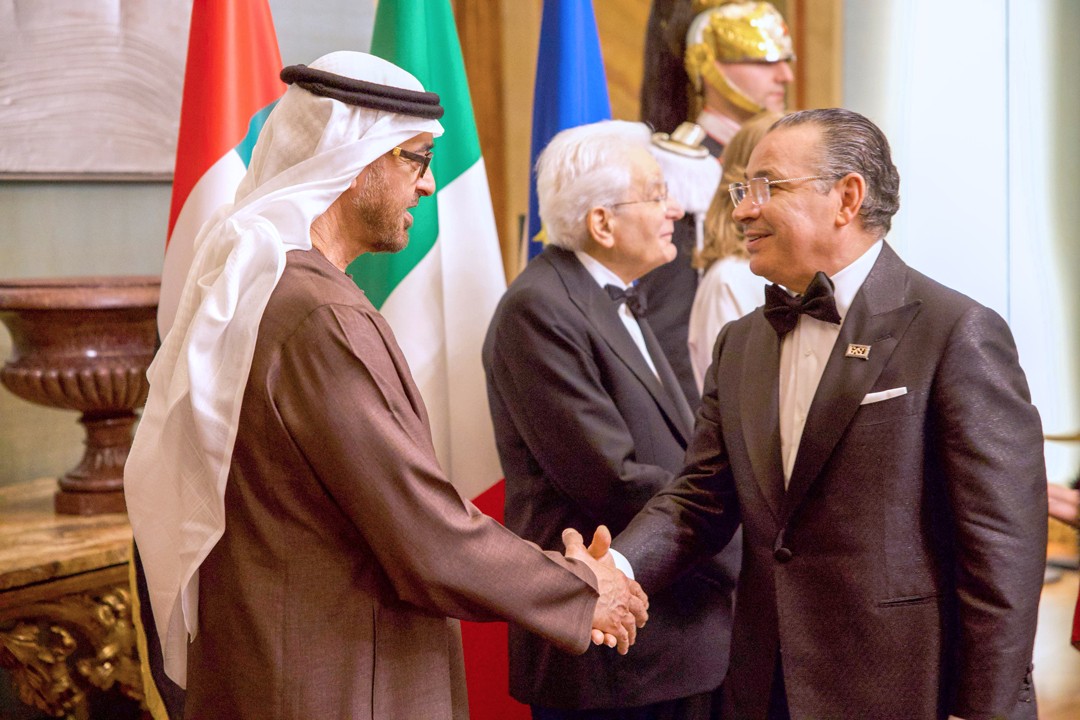 Kamel Ghribi with H.E. Sheikh Mohammed bin Zayed Al Nahyan,  President of the United Arab Emirates.