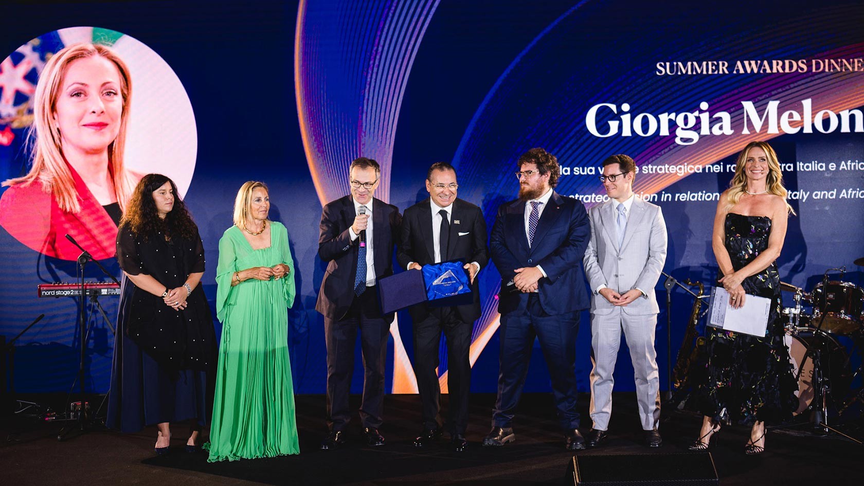 Kamel Ghribi with Fabrizio Saggio, Diplomatic Advisor to the Italian Prime Minister, and the Rotelli Family.