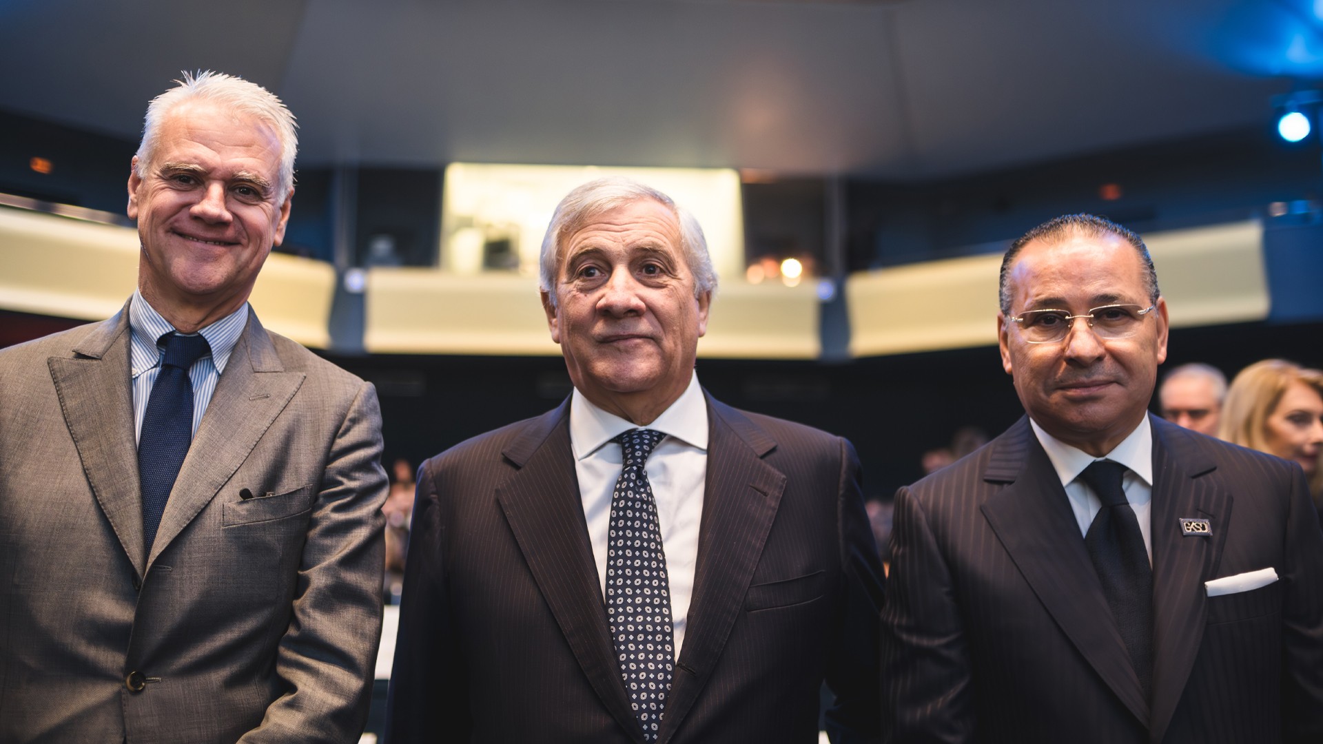 Kamel Ghribi with Antonio Tajani, Minister of Foreign Affairs of Italy and Paolo Zangrillio, Minister for Public Administration of the Italian Republic.