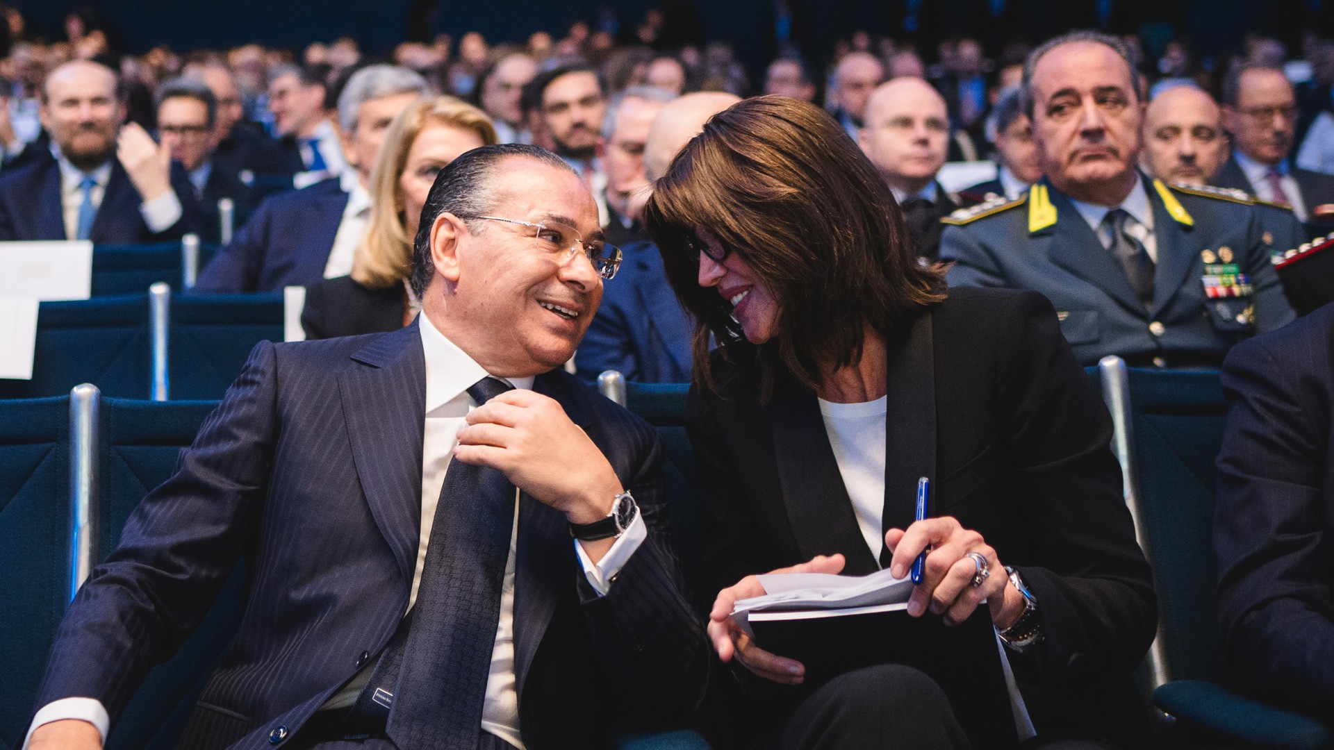 Kamel Ghribi with Anna Maria Bernini, Minister of University and Research of the Republic of Italy.